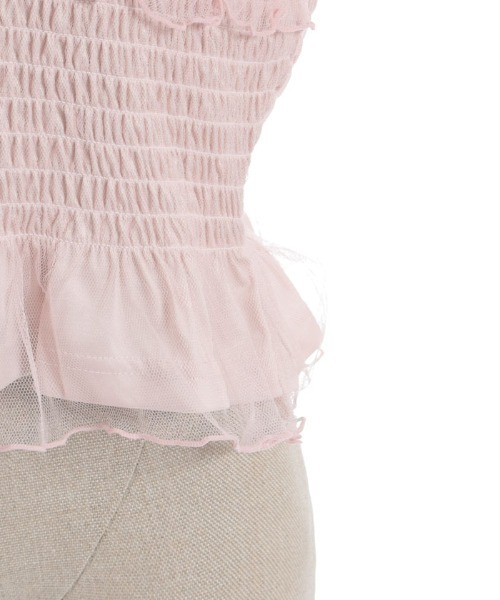 axes femme POETIQUE（アクシーズファムポエティック）の「チュールキャミトップス（シャツ/ブラウス・レディース・ホワイト/グリーン/ピンク・MEDIUM）」の20枚目の写真