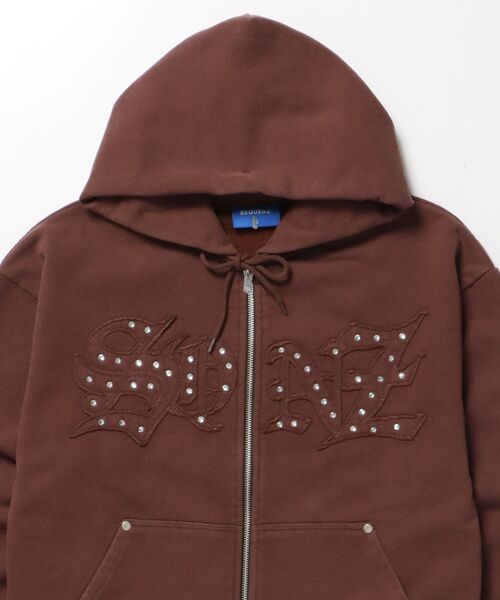 セール】【SEQUENZ（シークエンズ）】APPLIQUE STONE FADE ZIP P/K