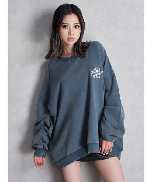 GYDA（ジェイダ）の「BEVERLY HILLSドルマンスウェットトップス（スウェット・レディース・ネイビー/レッド/キャメル/オフホワイト/グレー/ピンク・FREE）」の11枚目の写真