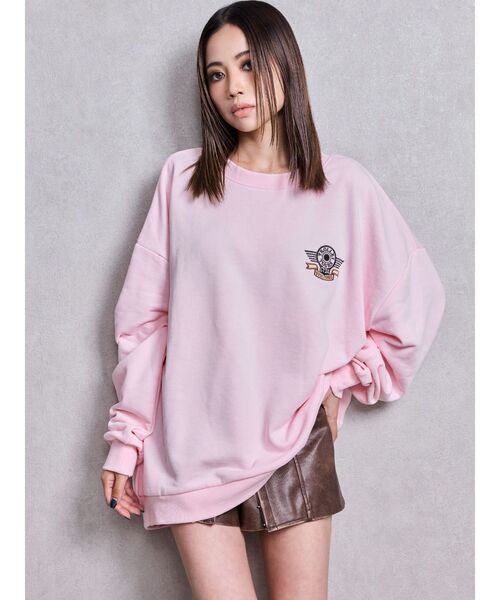 GYDA（ジェイダ）の「BEVERLY HILLSドルマンスウェットトップス（スウェット・レディース・ネイビー/レッド/キャメル/オフホワイト/グレー/ピンク・FREE）」の16枚目の写真