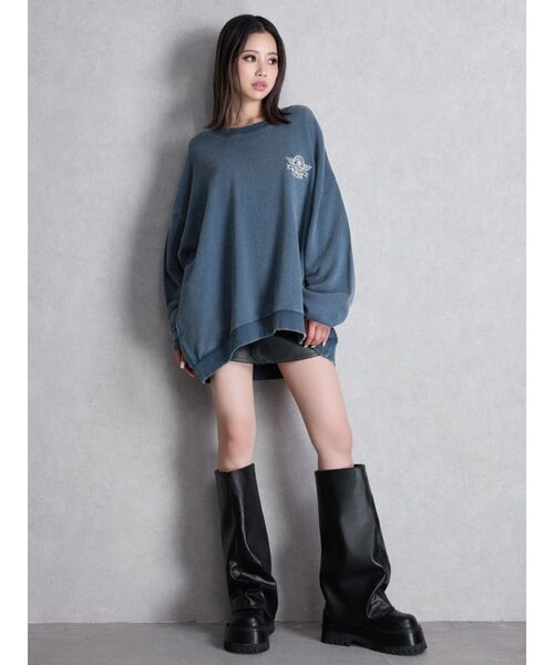 GYDA（ジェイダ）の「BEVERLY HILLSドルマンスウェットトップス（スウェット・レディース・ネイビー/レッド/キャメル/オフホワイト/グレー/ピンク・FREE）」の7枚目の写真