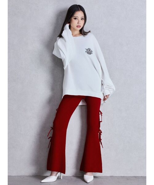 GYDA（ジェイダ）の「BEVERLY HILLSドルマンスウェットトップス（スウェット・レディース・ネイビー/レッド/キャメル/オフホワイト/グレー/ピンク・FREE）」の11枚目の写真