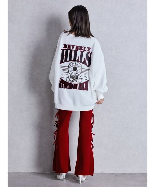 GYDA（ジェイダ）の「BEVERLY HILLSドルマンスウェットトップス（スウェット・レディース・ネイビー/レッド/キャメル/オフホワイト/グレー/ピンク・FREE）」の12枚目の写真