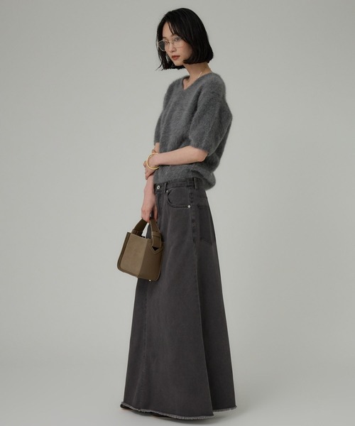 BABYLONE（バビロン）の「カツラギロングスカート（スカート・レディース・チャコール/アイボリー・38inch/36inch）」の4枚目の写真