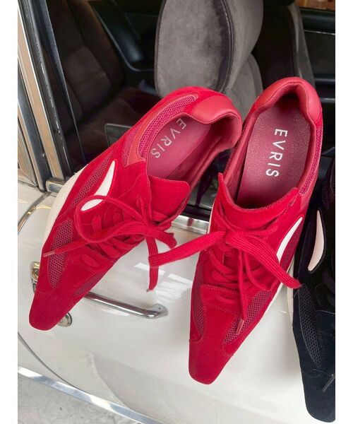 セール】スウェードポインテッドスニーカーヒール（パンプス）｜EVRIS