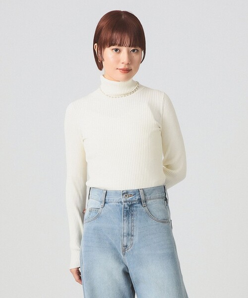 Ray BEAMS（レイビームス）の「14ゲージ リブ タートル ネック ニット [手洗い可]（ニット/セーター・レディース・レッド/ダークブラウン/ブルー/イエロー/ブラック/オフホワイト・ONE SIZE）」の10枚目の写真