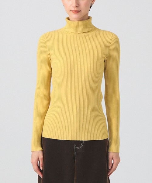 セール】14ゲージ リブ タートル ネック ニット [手洗い可]（ニット