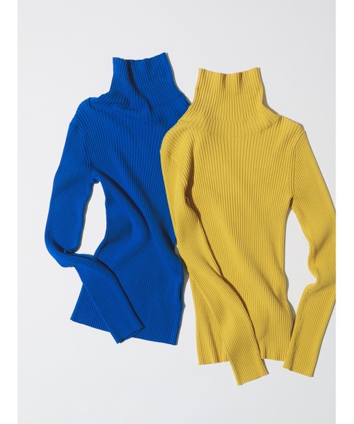 Ray BEAMS（レイビームス）の「14ゲージ リブ タートル ネック ニット [手洗い可]（ニット/セーター・レディース・レッド/ダークブラウン/ブルー/イエロー/ブラック/オフホワイト・ONE SIZE）」の6枚目の写真