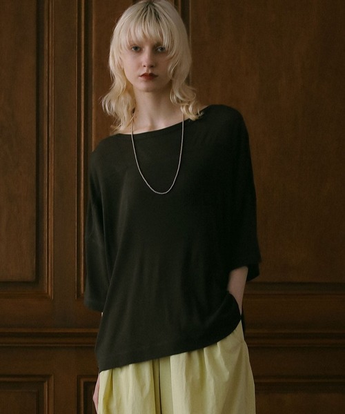 BAYFLOW(ベイフロー)の「【EF(エフ)】グラフィックプリントシアービッグT(WOMEN)(Tシャツ/カットソー・レディース・チャコール/オフホワイト・FREE)」の1枚目の写真