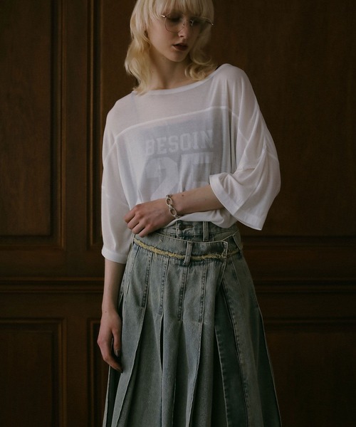 BAYFLOW(ベイフロー)の「【EF(エフ)】グラフィックプリントシアービッグT(WOMEN)(Tシャツ/カットソー・レディース・チャコール/オフホワイト・FREE)」の19枚目の写真