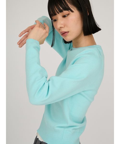 emmi(エミ)の「ウール混emmiロゴクルーネックニットトップス(ニット/セーター・レディース・レッド/ドット/グレー/ブルー・F)」の11枚目の写真