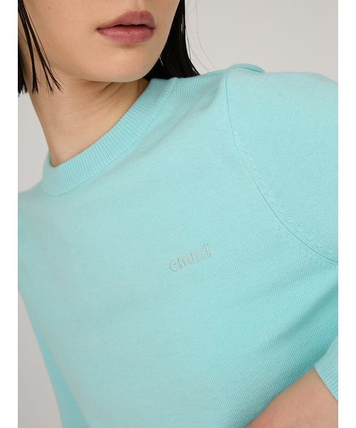 emmi(エミ)の「ウール混emmiロゴクルーネックニットトップス(ニット/セーター・レディース・レッド/ドット/グレー/ブルー・F)」の12枚目の写真