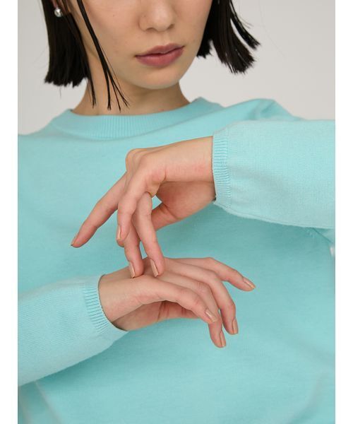 emmi(エミ)の「ウール混emmiロゴクルーネックニットトップス(ニット/セーター・レディース・レッド/ドット/グレー/ブルー・F)」の13枚目の写真