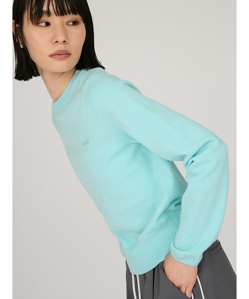 emmi（エミ）の「ウール混emmiロゴクルーネックニットトップス（ニット