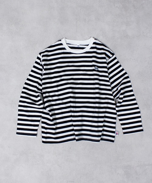 MARKEY'S（マーキーズ）の「【LSP WOW!】マイニチワッペンボーダーロンTee（Tシャツ/カットソー・キッズ・グリーン系その他/ネイビー/モスグリーン/レッド系その他/ベージュ系その他/パープル系その他/ブラック系その他/グレー系その他/ピンク系その他/ブラウン系その他・140/130/120/110/100/90/80）」の2枚目の写真