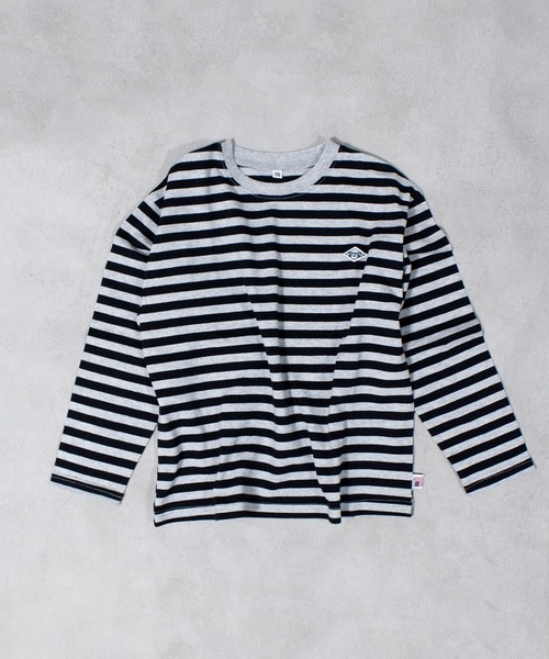 MARKEY'S（マーキーズ）の「【LSP WOW!】マイニチワッペンボーダーロンTee（Tシャツ/カットソー・キッズ・グリーン系その他/ネイビー/モスグリーン/レッド系その他/ベージュ系その他/パープル系その他/ブラック系その他/グレー系その他/ピンク系その他/ブラウン系その他・140/130/120/110/100/90/80）」の3枚目の写真