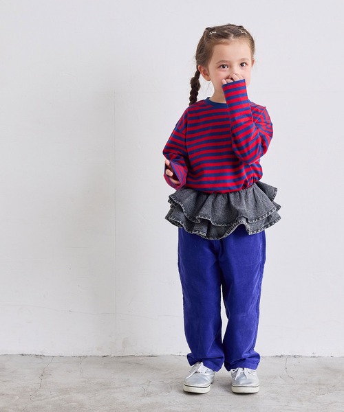 MARKEY'S（マーキーズ）の「【LSP WOW!】マイニチワッペンボーダーロンTee（Tシャツ/カットソー・キッズ・グリーン系その他/ネイビー/モスグリーン/レッド系その他/ベージュ系その他/パープル系その他/ブラック系その他/グレー系その他/ピンク系その他/ブラウン系その他・140/130/120/110/100/90/80）」の18枚目の写真