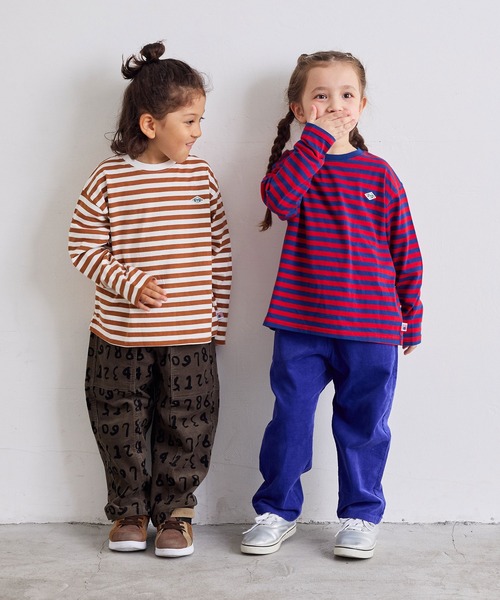 MARKEY'S（マーキーズ）の「【LSP WOW!】マイニチワッペンボーダーロンTee（Tシャツ/カットソー・キッズ・グリーン系その他/ネイビー/モスグリーン/レッド系その他/ベージュ系その他/パープル系その他/ブラック系その他/グレー系その他/ピンク系その他/ブラウン系その他・140/130/120/110/100/90/80）」の12枚目の写真