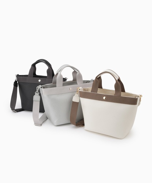 LAZY SUSAN（レイジースーザン）の「バッグ　フナガタテープトート（トートバッグ・レディース・シルバー/ブラック/ホワイト・FREE）」の14枚目の写真