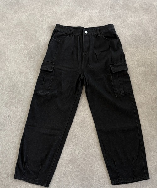 link lot(リンクロット)の「ウォッシュ加工 デニムワイドバレルレッグカーゴパンツ(カーゴパンツ・メンズ・ブラック系その他/ブルー系その他・M/L)」の19枚目の写真