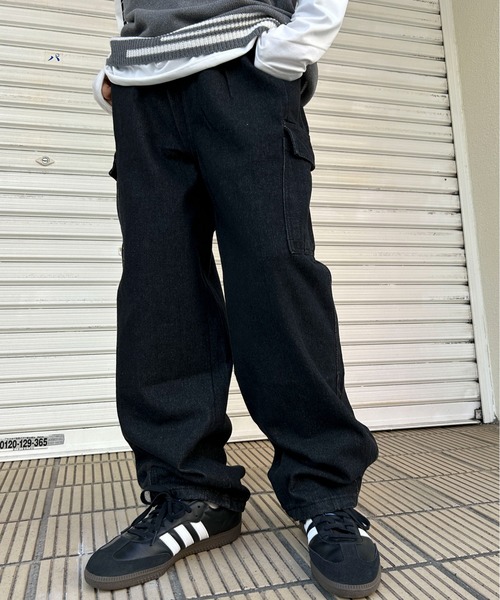 link lot(リンクロット)の「ウォッシュ加工 デニムワイドバレルレッグカーゴパンツ(カーゴパンツ・メンズ・ブラック系その他/ブルー系その他・M/L)」の14枚目の写真