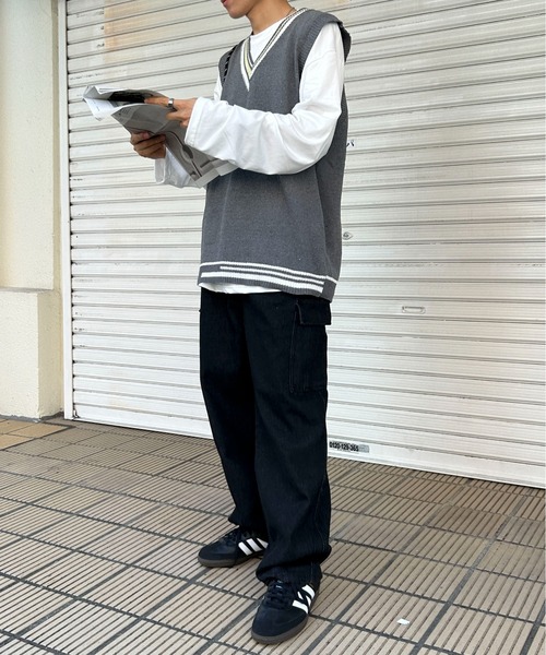 link lot(リンクロット)の「ウォッシュ加工 デニムワイドバレルレッグカーゴパンツ(カーゴパンツ・メンズ・ブラック系その他/ブルー系その他・M/L)」の18枚目の写真