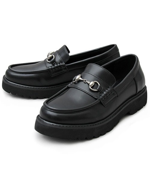 BACKYARD FAMILY(バックヤードファミリー)の「glabella PLATFORM SOLE BIT LOAFERS(ローファー・メンズ・ブラック・25cm/27cm)」の1枚目の写真