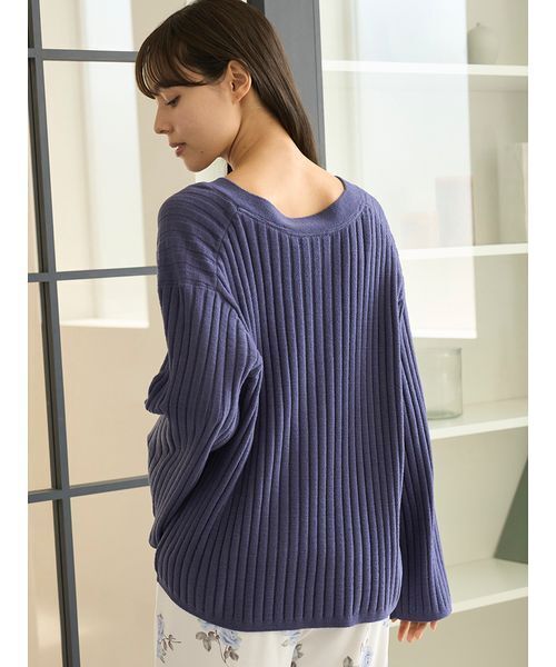 セール】エアリーモコリブVネックプルオーバー（ルームウェア/パジャマ