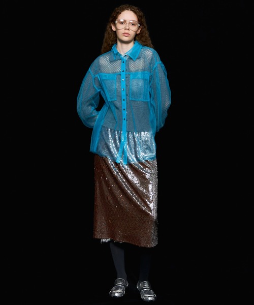 MAISON SPECIAL(メゾンスペシャル)の「Lace Combination Sequin Skirt/レースコンビスパンコールスカート(スカート・レディース・ブラウン/グリーン・36/38)」の5枚目の写真