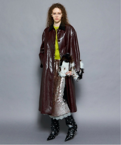 MAISON SPECIAL(メゾンスペシャル)の「Lace Combination Sequin Skirt/レースコンビスパンコールスカート(スカート・レディース・ブラウン/グリーン・36/38)」の21枚目の写真
