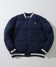 U.S. POLO ASSN.（ユーエスポロアッスン）の「【U.S. POLO ASSN./ユーエスポロアッスン】 ロゴ刺繍 中綿 ヴァーシティー ジャケット（スタジャン・レディース）」