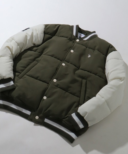 美品】U.S. POLO ASSN. スタジャンM 黒白刺繍 ロゴ ジャケット セール