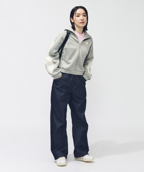 adidas(アディダス)の「アディダス adidas W STADIUM C デニムパンツ(デニムパンツ・レディース・ライトグレー/ネイビー/ブラック・S/M/L)」の8枚目の写真