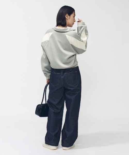 adidas(アディダス)の「アディダス adidas W STADIUM C デニムパンツ(デニムパンツ・レディース・ライトグレー/ネイビー/ブラック・S/M/L)」の10枚目の写真