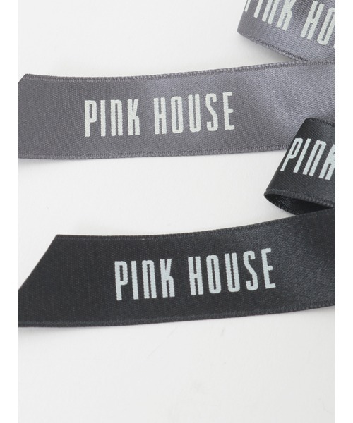 PINK HOUSE/ピンクハウス ブローチ 黒 チェック柄 リボン 新品未使用 PINK HOUSE / ピンクハウス 水玉プリント＆無地ローンリボン