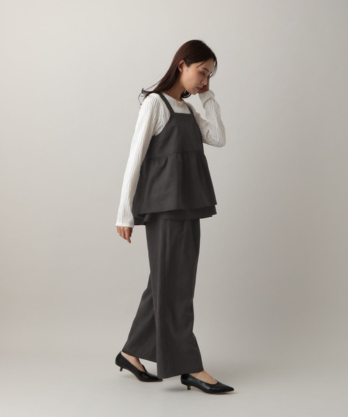 GLOBAL WORK(グローバルワーク)の「MATINEE LINE/ビスチェ*イージーパンツ/583844(つなぎ/オールインワン・レディース・ブラウン系8/ブラック・MEDIUM/LARGE)」の4枚目の写真