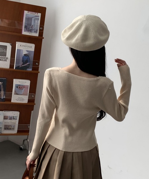 ARCADE（アーケード）の「春服 レースアップ リブニット トップス -ARCADE Limited Line-（ニット/セーター・レディース・ブラック/サンドベージュ/グレー・FREE）」の18枚目の写真