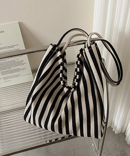 blackdia ocean(ブラックダイヤオーシャン)の「blackdia ocean ストライプ キャンバストートバッグ(ショルダーバッグ・レディース・ブラック/ブルー/レッド・FREE)」の14枚目の写真