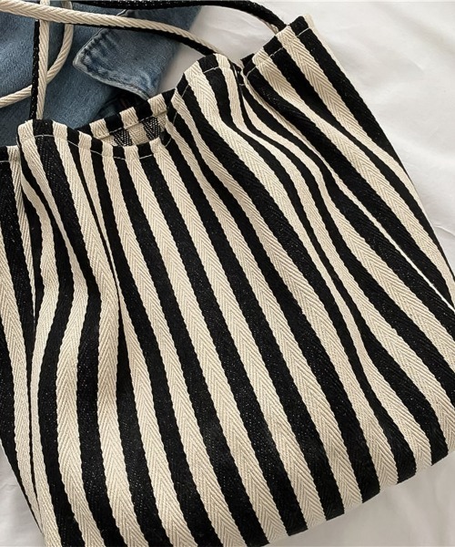 blackdia ocean(ブラックダイヤオーシャン)の「blackdia ocean ストライプ キャンバストートバッグ(ショルダーバッグ・レディース・ブラック/ブルー/レッド・FREE)」の15枚目の写真