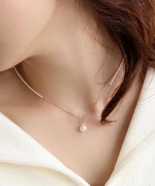 シードパールチェーンネックレス K10（ネックレス）｜Lilas（リラ）の