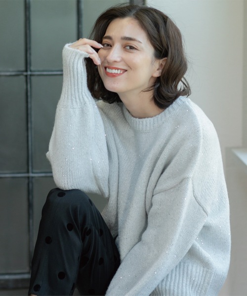 セール】スパンコールラメニット【洗える】（ニット/セーター