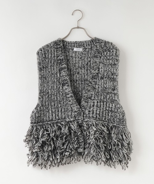 LOWRYS FARM（ローリーズファーム）の「フリンジループベスト　583262（ベスト・レディース・ベージュ/ブラック・FREE）」の3枚目の写真