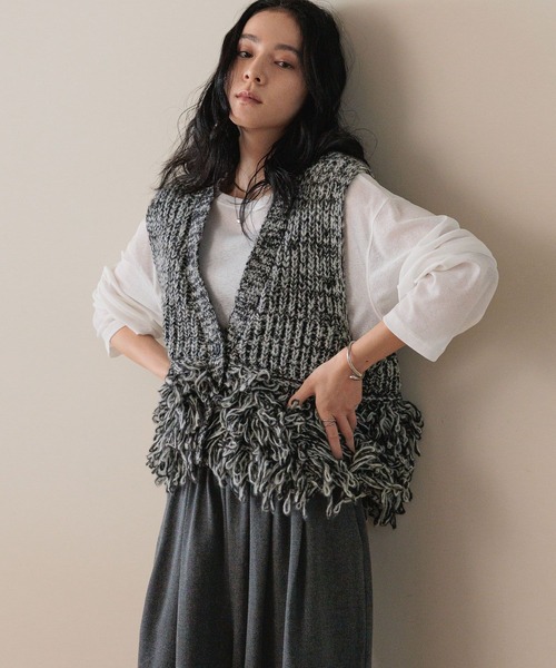 セール】フリンジループベスト 583262（ベスト）｜LOWRYS FARM