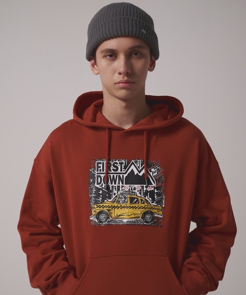 プリント スウェット パーカ