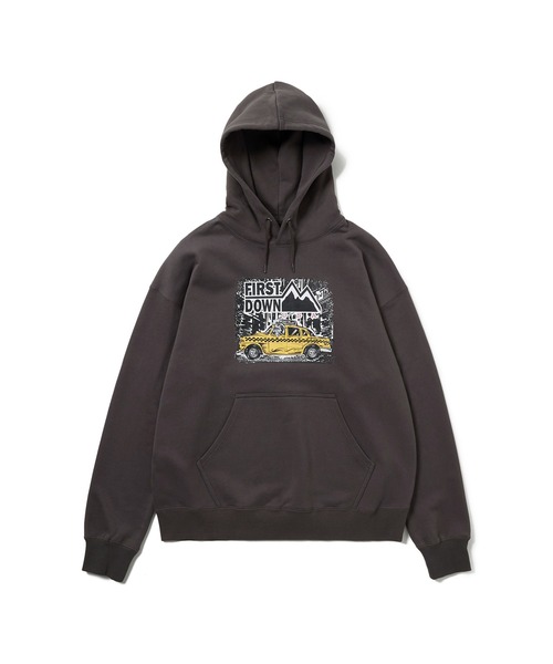 FIRST DOWN（ファーストダウン）の「プリント スウェット パーカ（パーカー・メンズ・グレー/チャコール/ダークオレンジ・M/L/XL）」の16枚目の写真