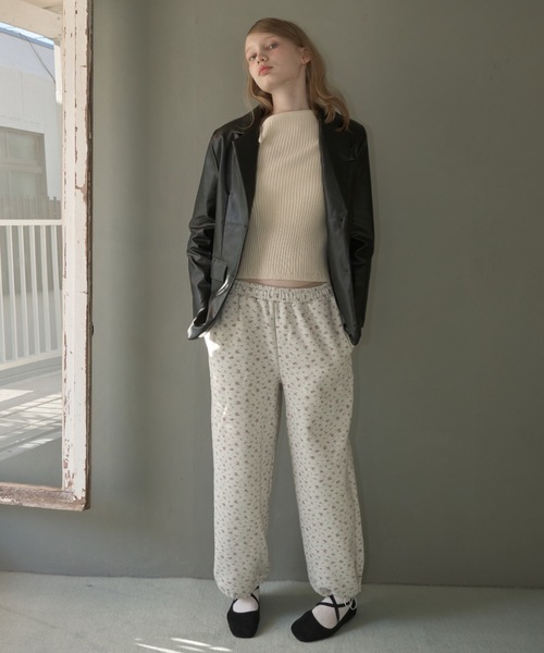 Birthday room（バースデイルーム）の「小花柄スウェットパンツ/Small floral print sweatpants（スウェットパンツ・レディース・オートミール/ネイビー・FREE）」の14枚目の写真