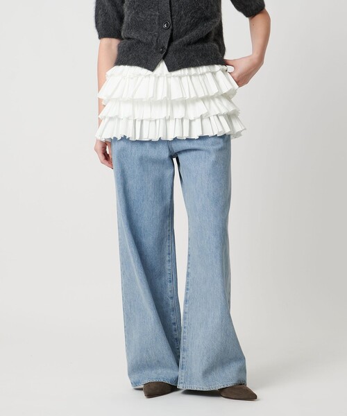 UNITED ARROWS（ユナイテッドアローズ）の「ギャザー マルチ ニット -ウォッシャブル-（ニット/セーター・レディース・オフホワイト/ブラック・FREE）」の7枚目の写真