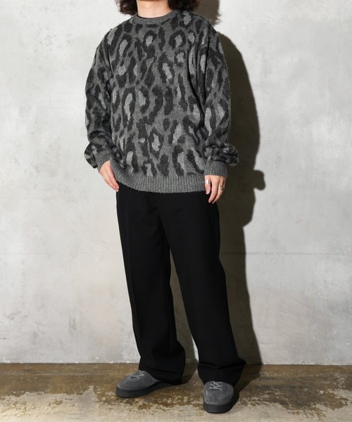 TOWNCRAFT（タウンクラフト）の「TOWNCRAFT / タウンクラフト SHAGGY VINTAGE PATTERN CREW SWEATER レオパード アーガイル デイジー シャギー クルーセーター モヘアタッチ（ニット/セーター・メンズ・その他1/その他2/グレー/グレー系その他/オリーブ/カーキ・X-SMALL/SMALL/MEDIUM/LARGE）」の2枚目の写真