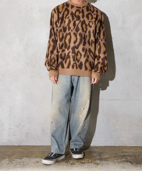 TOWNCRAFT（タウンクラフト）の「TOWNCRAFT / タウンクラフト SHAGGY VINTAGE PATTERN CREW SWEATER レオパード アーガイル デイジー シャギー クルーセーター モヘアタッチ（ニット/セーター・メンズ・その他1/その他2/グレー/グレー系その他/オリーブ/カーキ・X-SMALL/SMALL/MEDIUM/LARGE）」の5枚目の写真