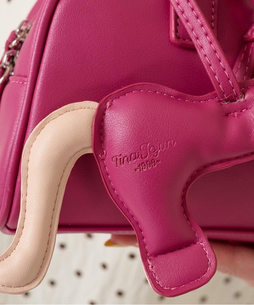 TINA：JOJUN（ティーナジョジュン）の「オリジナルチャーム付き ハンドバッグ TINA：JOJUN（ハンドバッグ・レディース・ピンク/ブラック・F）」の20枚目の写真